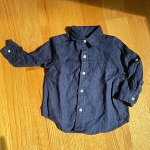 Janie and Jack Roll Cuff Linen Shirt (12-18 Months)